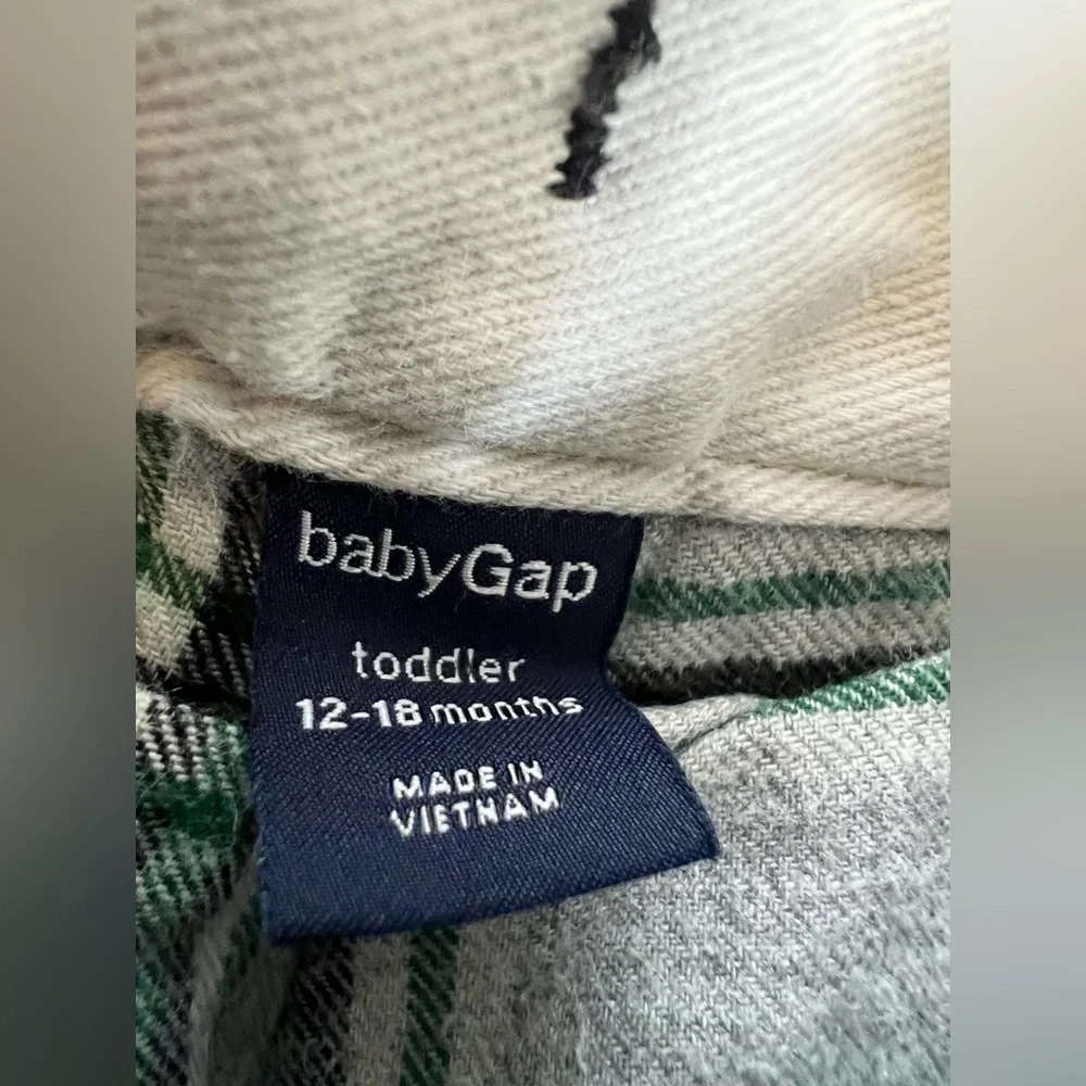 GAP Kids Charcoal Casual Pants Flannel Lined 12-18 mo